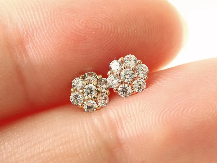 MinimalBijoux Earrings 14K Gold Crystal CZ Cartilage earring 18g16g