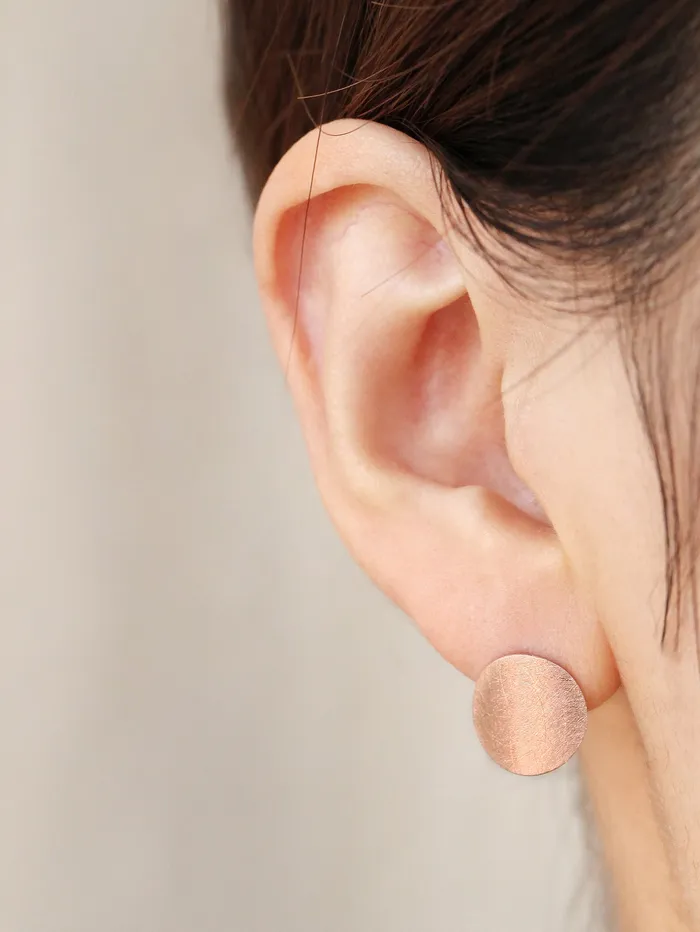 MinimalBijoux Earrings 14K Gold Matte Coin Hoop Earring