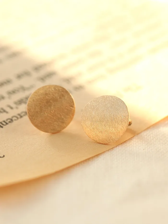 MinimalBijoux Earrings 14K Gold Matte Coin Hoop Earring