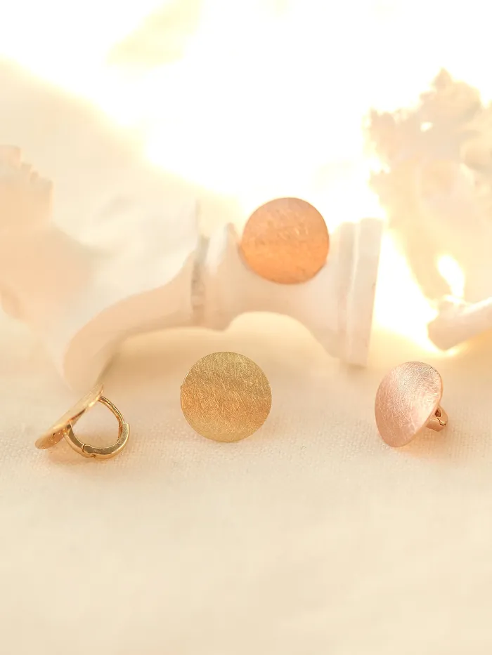 MinimalBijoux Earrings 14K Gold Matte Coin Hoop Earring