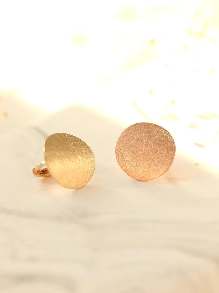 MinimalBijoux Earrings 14K Gold Matte Coin Hoop Earring