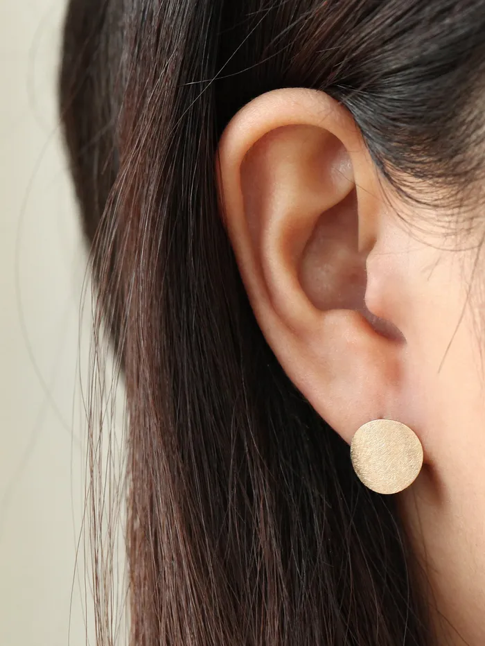 MinimalBijoux Earrings 14K Gold Matte Coin Hoop Earring