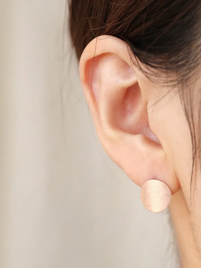 MinimalBijoux Earrings 14K Gold Matte Coin Hoop Earring