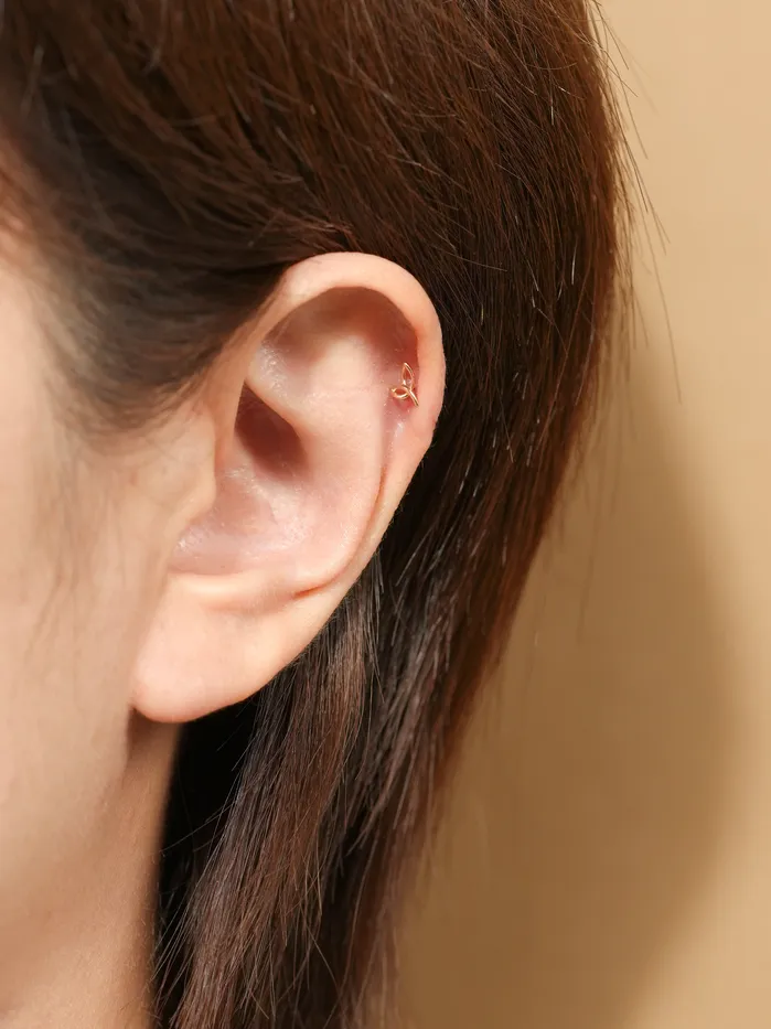 MinimalBijoux Earrings 14K Gold Pure Line Cartilage Earring 20G
