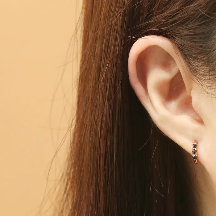 MinimalBijoux Earrings 14K Gold Rough Diamond Hoop Earring