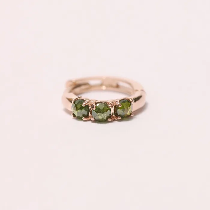 MinimalBijoux Earrings 14K Gold Rough Diamond Hoop Earring