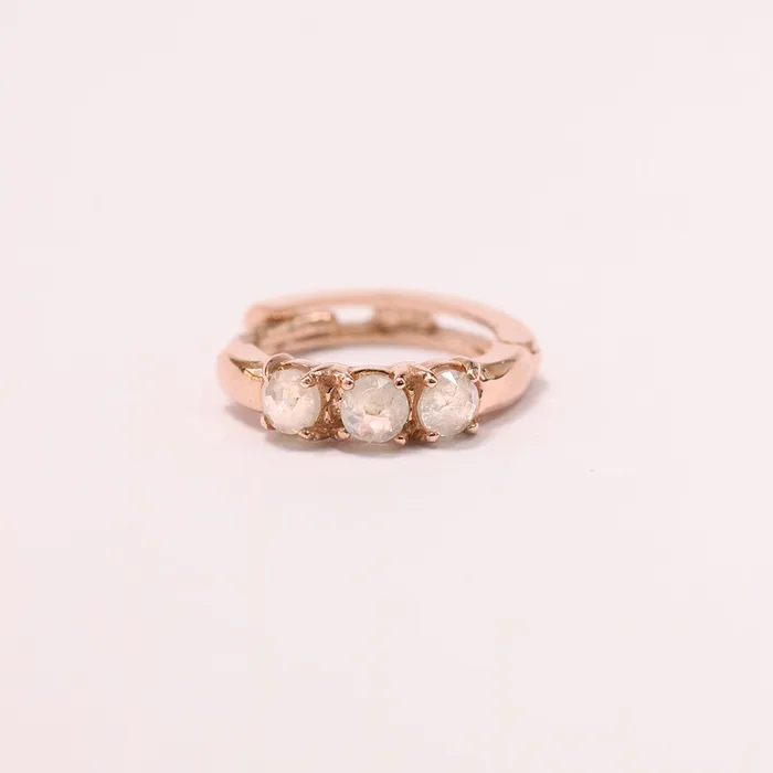 MinimalBijoux Earrings 14K Gold Rough Diamond Hoop Earring