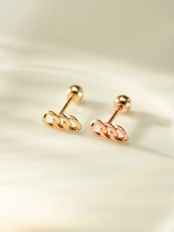 MinimalBijoux Earrings 14K Gold Simple Chain Cartilage Earring 20G