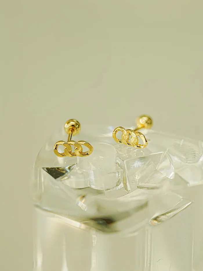 MinimalBijoux Earrings 14K Gold Simple Chain Cartilage Earring 20G