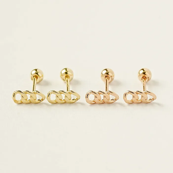 MinimalBijoux Earrings 14K Gold Simple Chain Cartilage Earring 20G