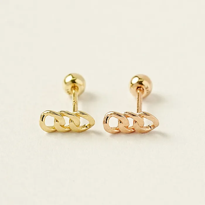 MinimalBijoux Earrings 14K Gold Simple Chain Cartilage Earring 20G