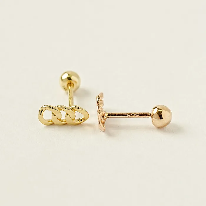 MinimalBijoux Earrings 14K Gold Simple Chain Cartilage Earring 20G