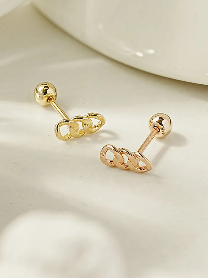 MinimalBijoux Earrings 14K Gold Simple Chain Cartilage Earring 20G