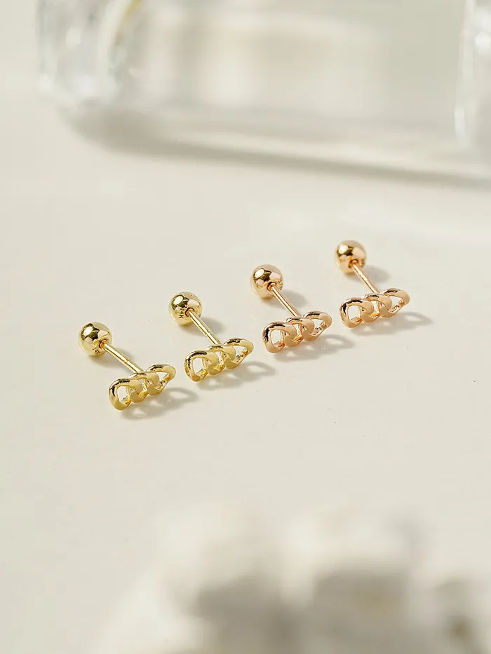 MinimalBijoux Earrings 14K Gold Simple Chain Cartilage Earring 20G