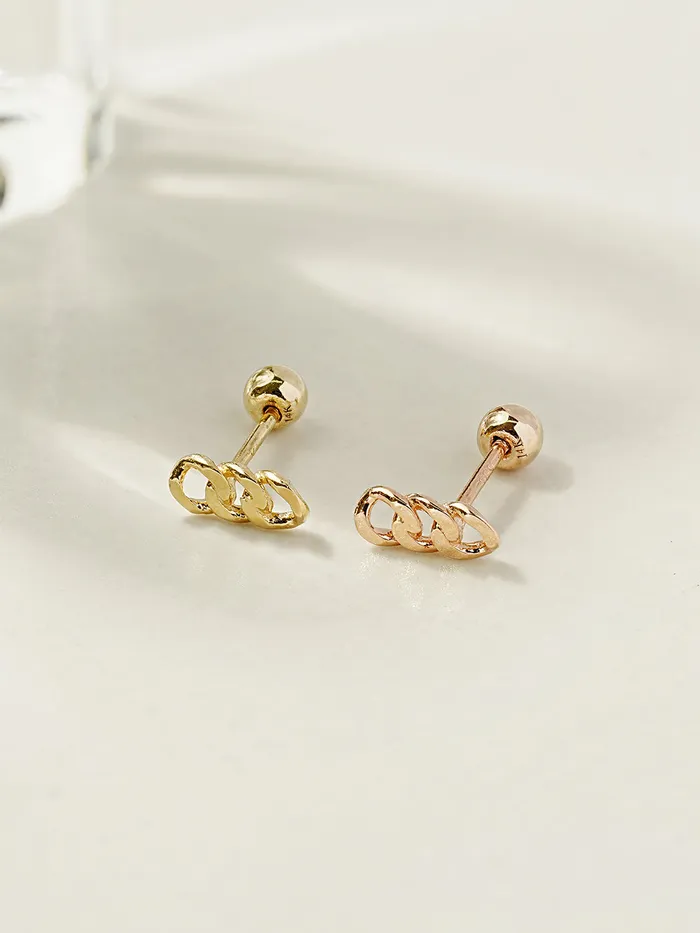 MinimalBijoux Earrings 14K Gold Simple Chain Cartilage Earring 20G