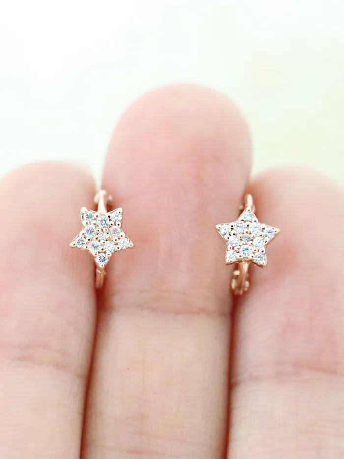 MinimalBijoux Earrings 14K Gold Star Hoop Earring