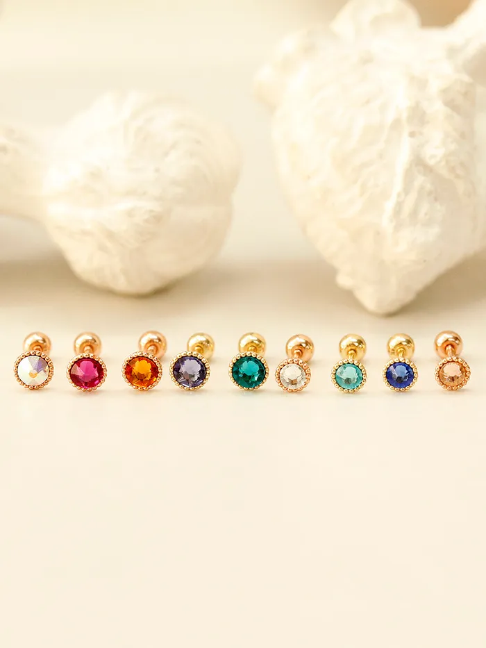 MinimalBijoux Earrings 14K Gold Stone Flower Ball Cartilage Earring 20G18G16G MinimalBijoux Earrings 14K Gold Stone Flower Ball Cartilage Earring 20G18G16G
