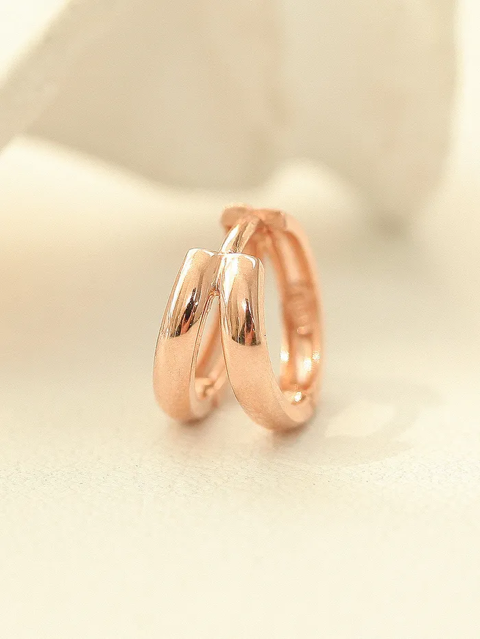 MinimalBijoux Earrings 14K Gold Two Line Hoop Earring