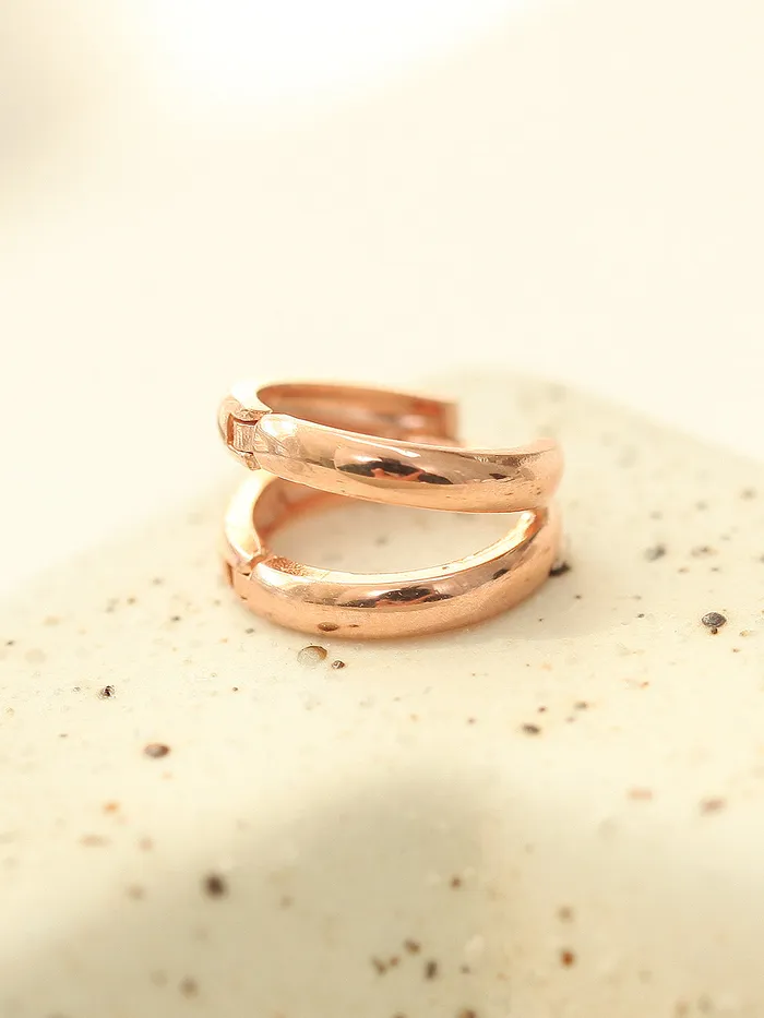 MinimalBijoux Earrings 14K Gold Two Line Hoop Earring