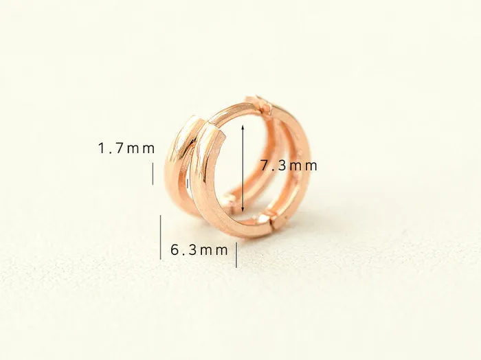 MinimalBijoux Earrings 14K Gold Two Line Hoop Earring