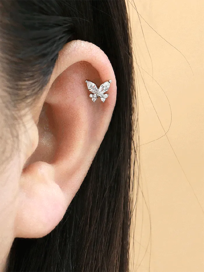 MinimalBijoux Earrings Drop Butterfly Cubic Piercing