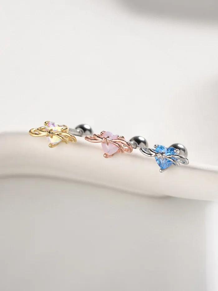 MinimalBijoux Earrings Heart Universe Cartilage Ear Piercing 18G16G