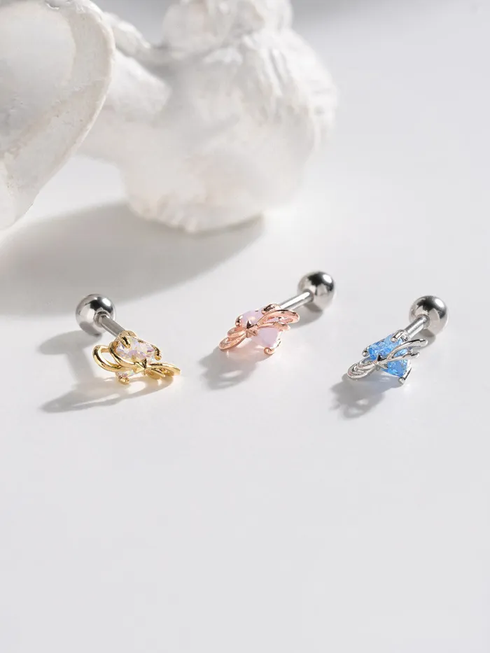 MinimalBijoux Earrings Heart Universe Cartilage Ear Piercing 18G16G