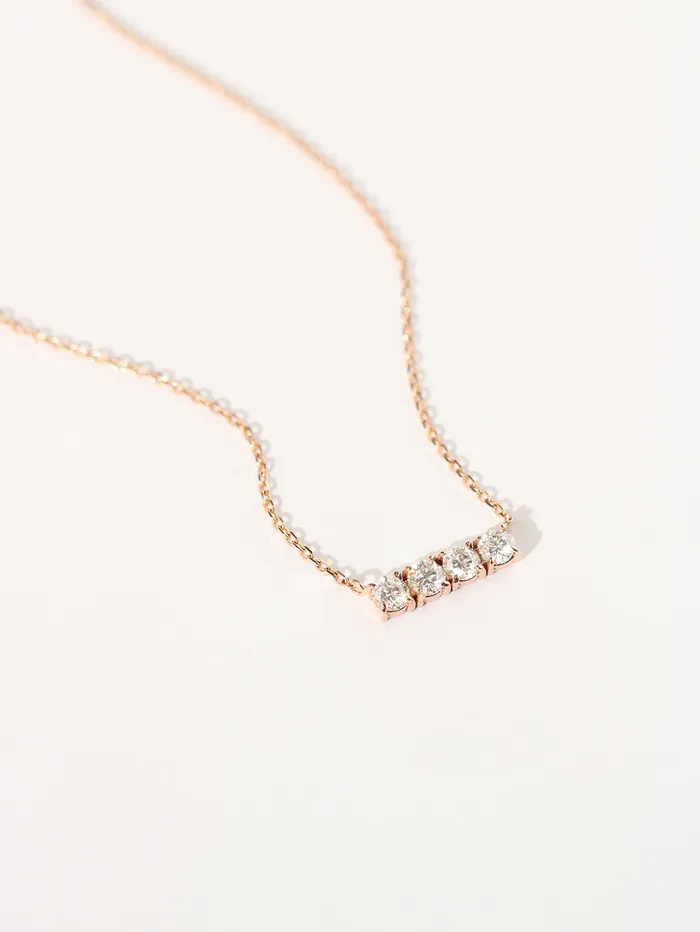 MinimalBijoux Necklaces 14K 18K Gold Moissanite Cubics Bar Necklace