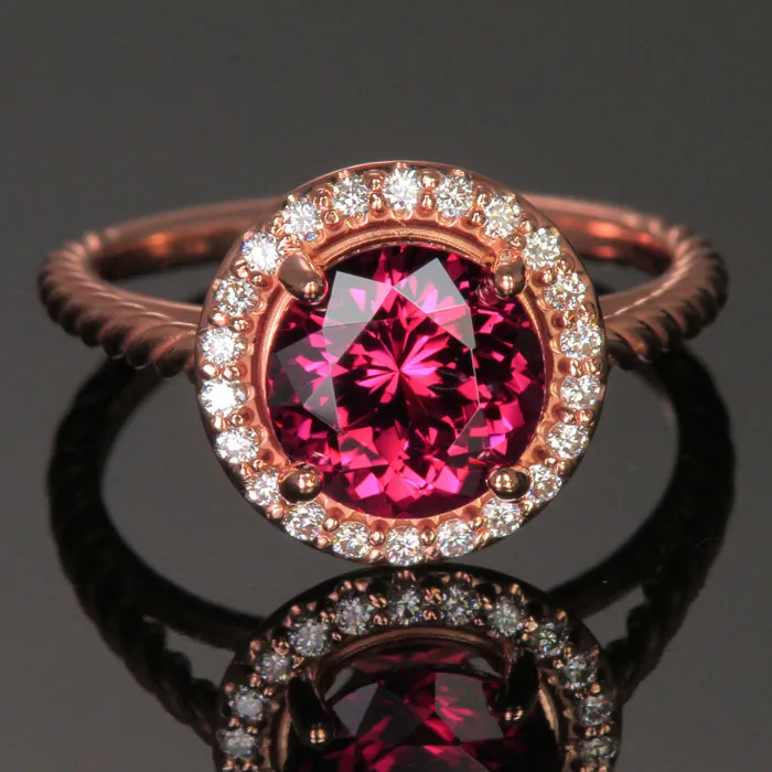 Moriartys Gem Art 14k Rose Gold Umbalite Garnet Ring 294 Carats Rings