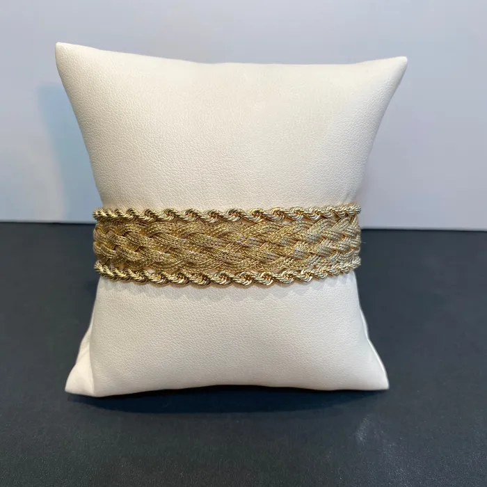 Moriartys Gem Art Bracelets 14K Yellow Gold Multi Strand Braided Rope Bracelet