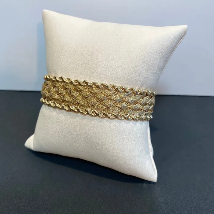 Moriartys Gem Art Bracelets 14K Yellow Gold Multi Strand Braided Rope Bracelet