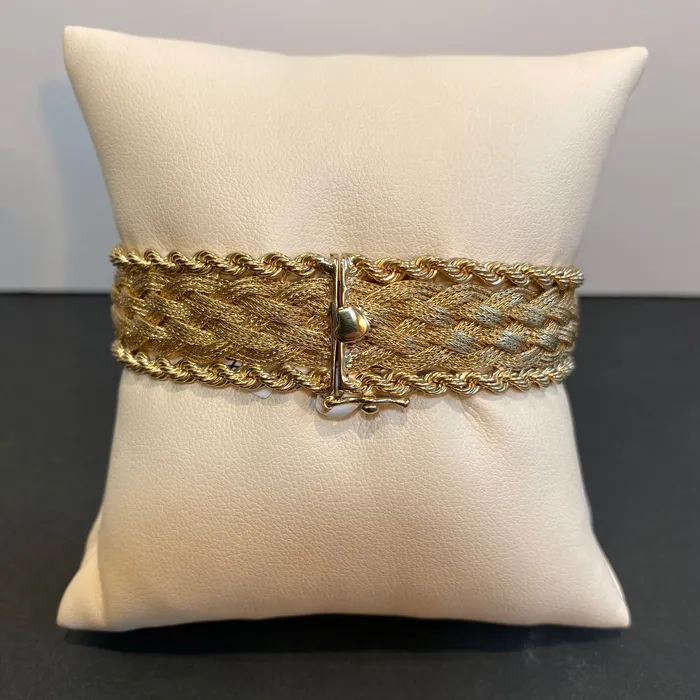 Moriartys Gem Art Bracelets 14K Yellow Gold Multi Strand Braided Rope Bracelet