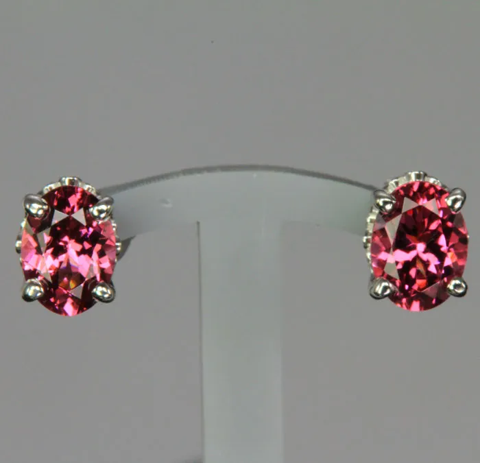 Moriartys Gem Art Earrings 14K White Gold Mahenge Garnet Stud Earrings 248 Carats