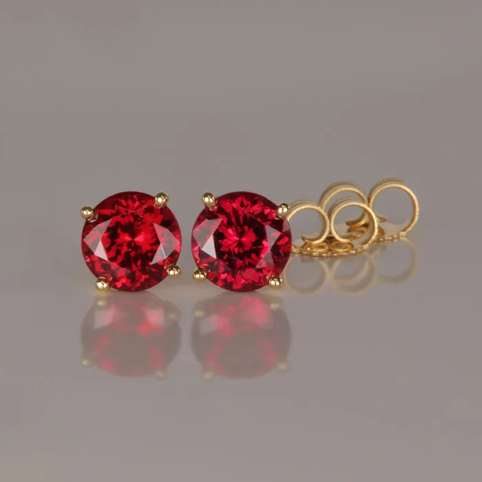 Moriartys Gem Art Earrings 14K Yellow Gold Rhodolite Garnet Stud Earrings 212 Carats Moriartys Gem Art Earrings 14K Yellow Gold Rhodolite Garnet Stud Earrings 212 Carats