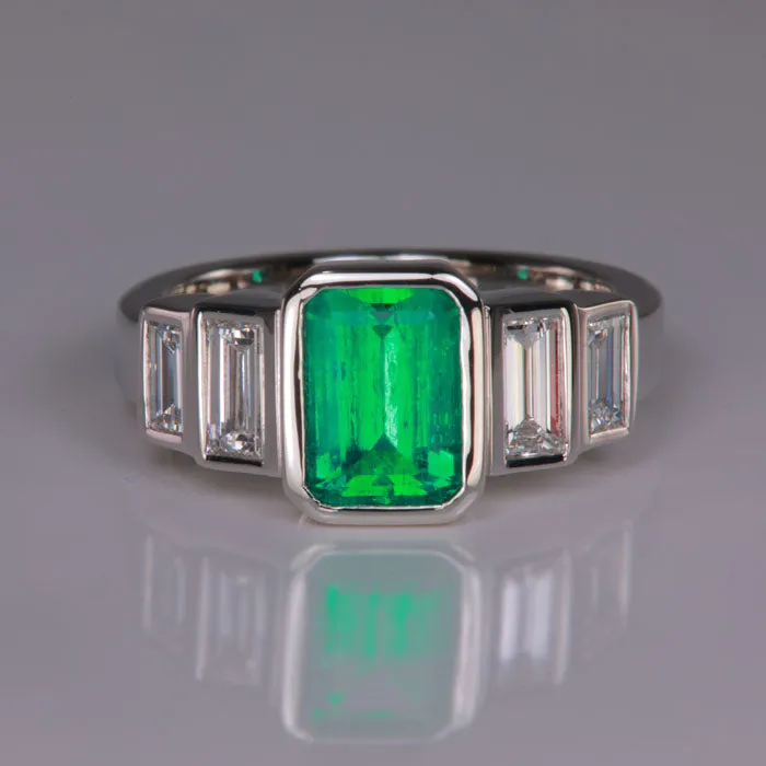 Moriartys Gem Art Rings Platinum Emerald and Diamond Ring by Christopher Michael 183 Carats Moriartys Gem Art Rings Platinum Emerald and Diamond Ring by Christopher Michael 183 Carats