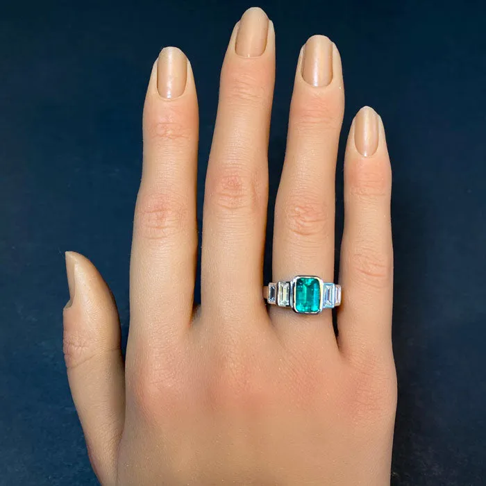 Moriartys Gem Art Rings Platinum Emerald and Diamond Ring by Christopher Michael 183 Carats