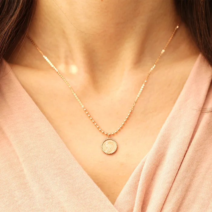 Necklaces MinimalBijoux 14K 18K Gold Elizabeth ball chain coin Necklace