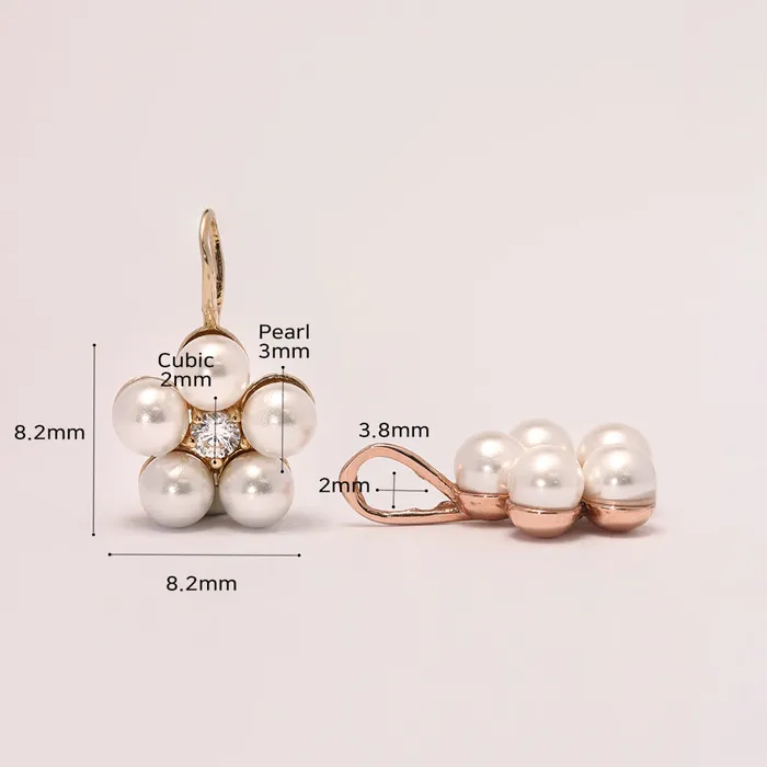 Necklaces MinimalBijoux 14K 18K Gold Lovely Pearl Flower Cubic Pendant Necklace