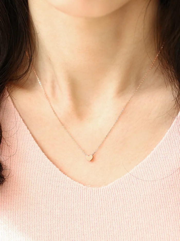 Necklaces MinimalBijoux 14K 18K Gold Mini Heart Necklace