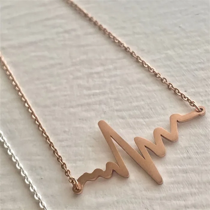 Necklaces Pika Bear EKG Silhouette Necklace