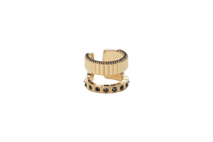 Pile Ear CuffYG Black Dia 036ct RIEFE Earrings