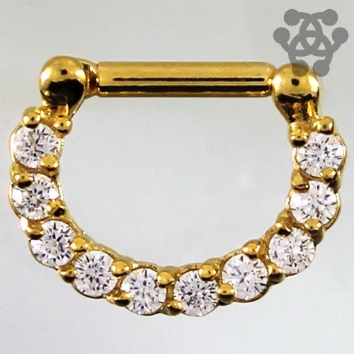 PreStyled Sets Tulsa Body Jewelry Gem Paved Gold Septum Clicker