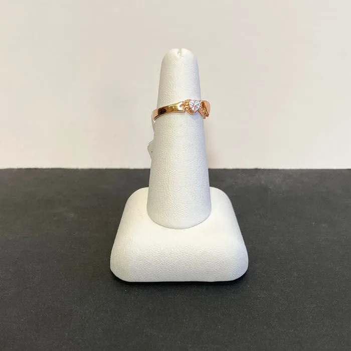 Rings 14K Rose Gold Triple Heart Ring Moriartys Gem Art