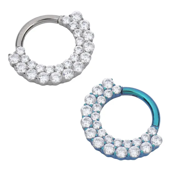 Rings CZ Paved Titanium Hinged Ring Tulsa Body Jewelry