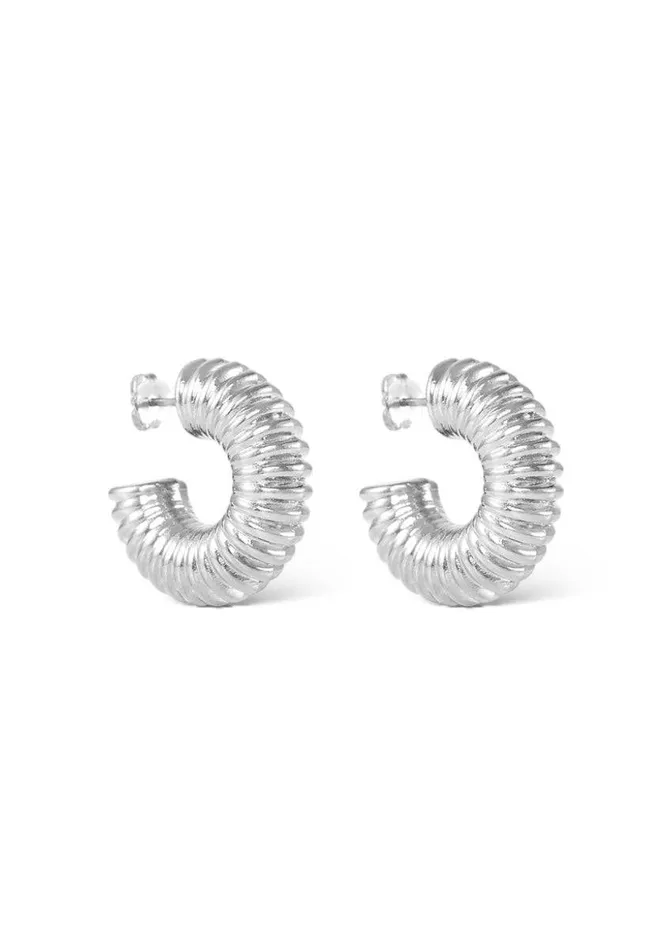 Rings Mabel Love Boutique Chunky Spring Silver Hoops