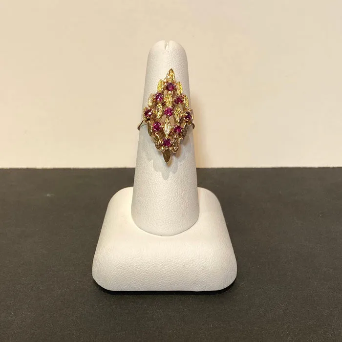 Rings Moriartys Gem Art 10K Yellow Gold and Ruby Cocktail Ring