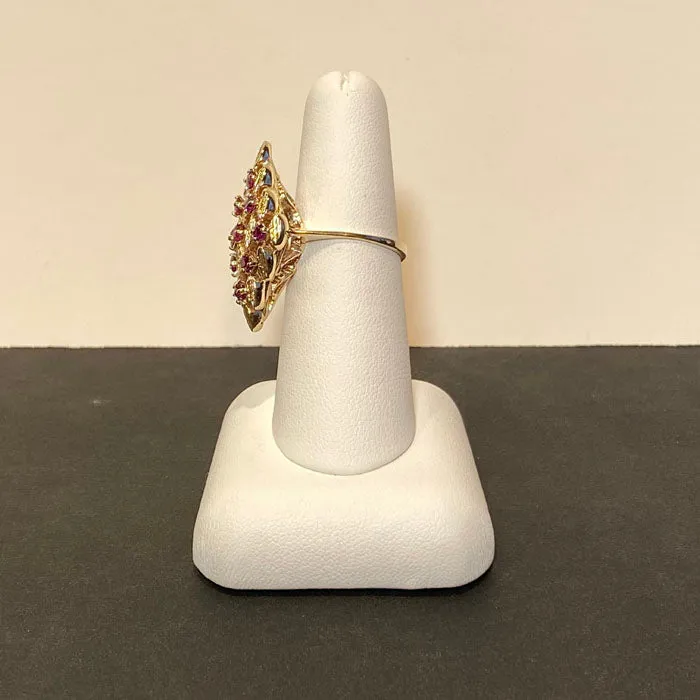 Rings Moriartys Gem Art 10K Yellow Gold and Ruby Cocktail Ring