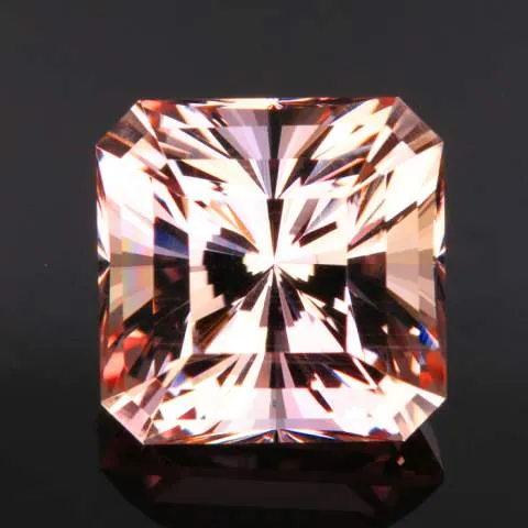 Rings Moriartys Gem Art Peach Square Barion Cut Morganite Gemstone 33 Carats