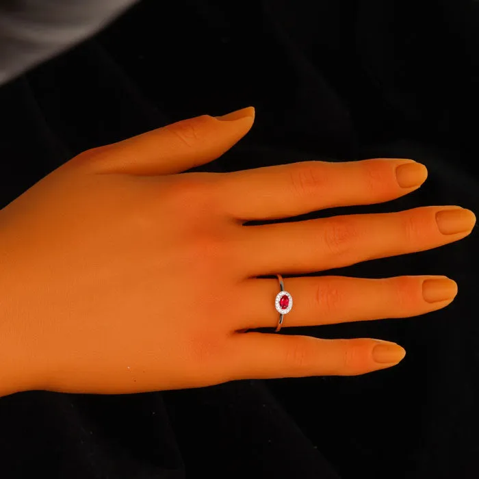 Rings Moriartys Gem Art Ruby and Diamond Ring in 14k White Gold 37ct