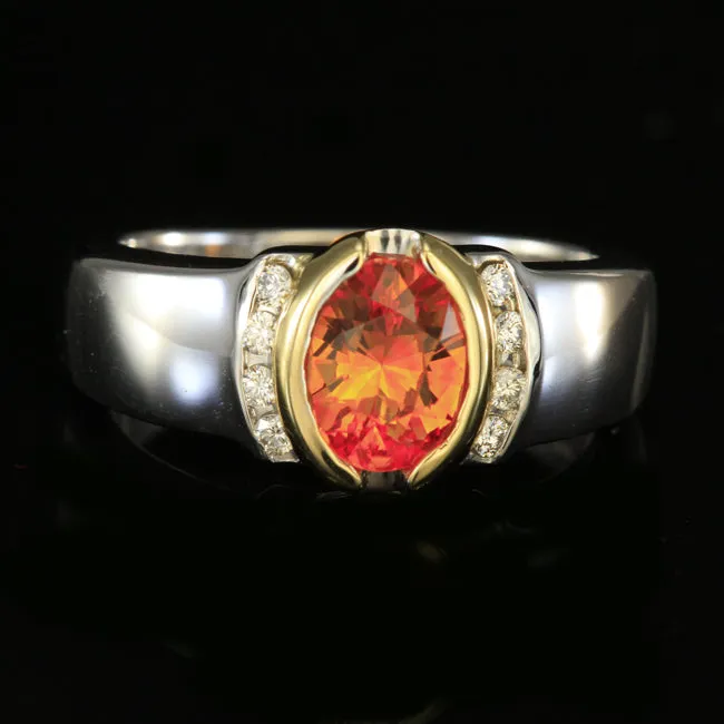 Rings Orange Sapphire Ring In 1418 karat Gold Moriartys Gem Art